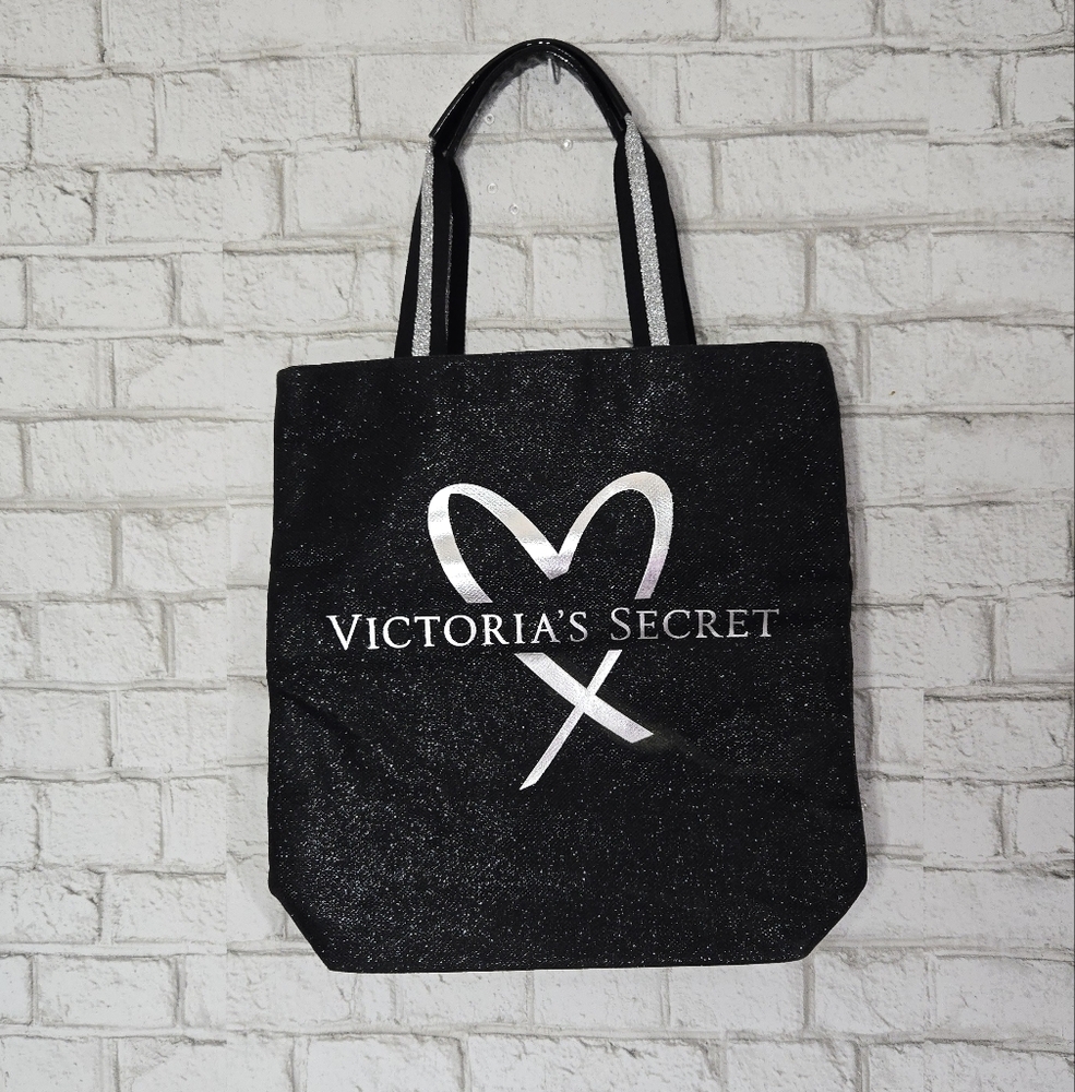 Victoria's Secret shimmer black tote bag